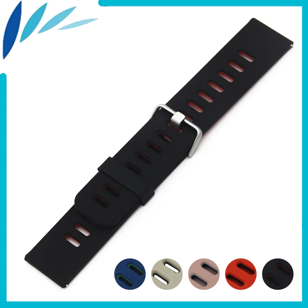 Silicone Rubber Watch Band 22mm for Orient Watchband Strap Wrist Loop Belt Bracelet Black Blue Red+ Spring Bar | Наручные часы
