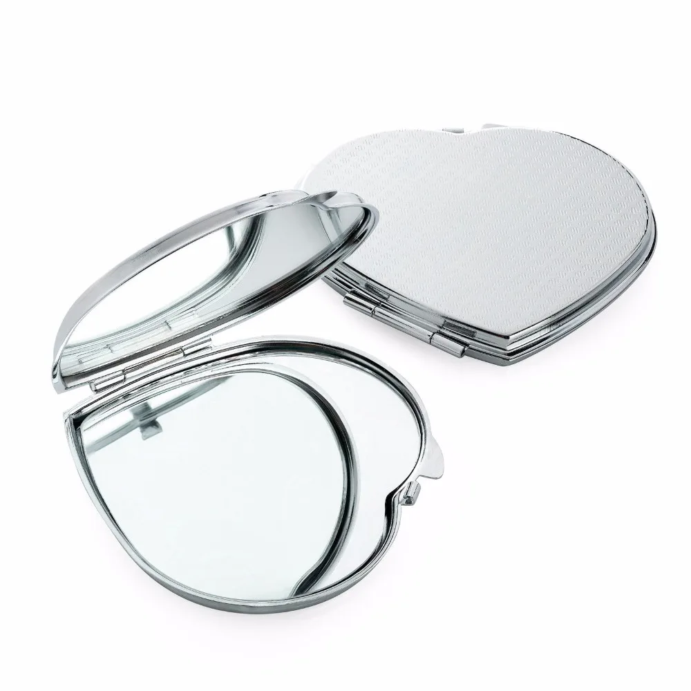 

Heart Travel Folding Pocket Handbag Compact Cosmetic Makeup Mirror Silver 50pcs/lot
