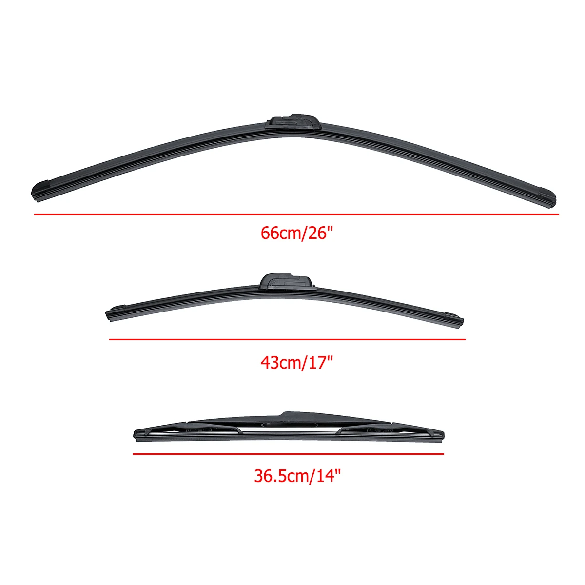 3Pcs 26" 17" 14" Auto Car Front Rear Windscreen Windshield Wiper Blades For Honda for CR-V 2007 2008 2009 2010 2011 2012 2013