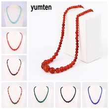 Yumten Beads Chain Choker Tower Chain Necklace Graduated Accessories Gift Female Reiki Jewelery Power Crystal Natural Stone yumten grey agate necklace female natural stone power crystal coin rainbow choker charm chain reiki women vintage jewelry men