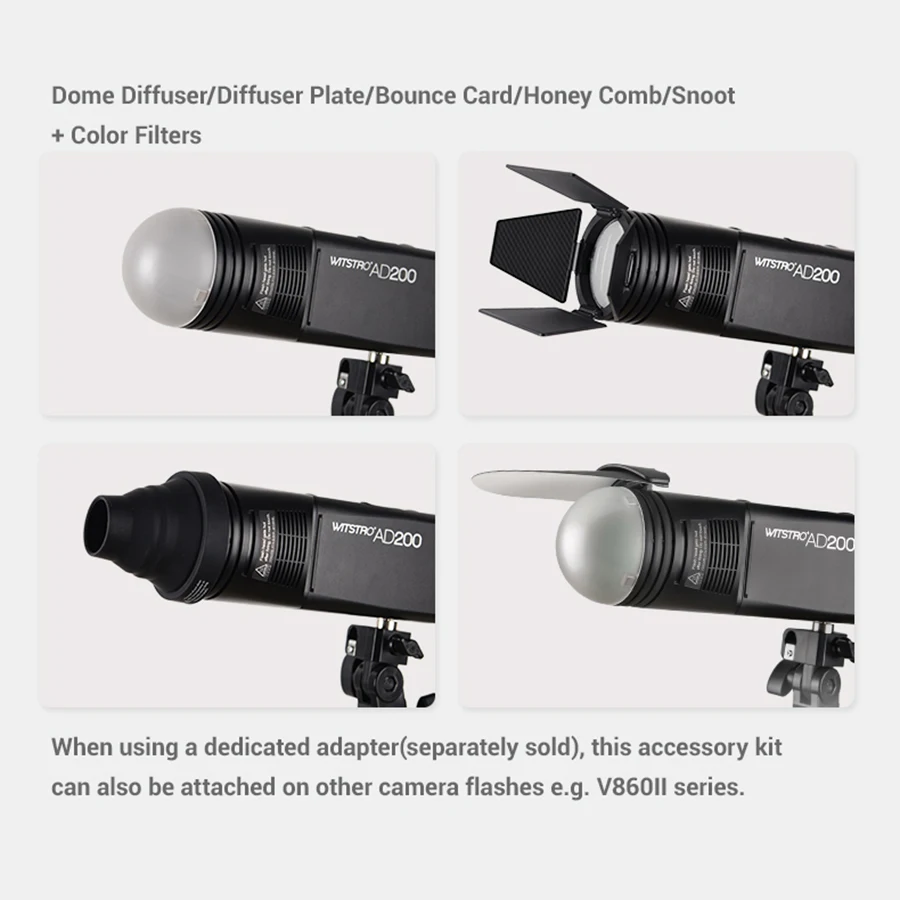 Карманный флэш-светильник Godox AK-R1, набор аксессуаров для Godox H200R, круглая головка для вспышки AD200, аксессуары для студийной вспышки, кронштейн для вспышки