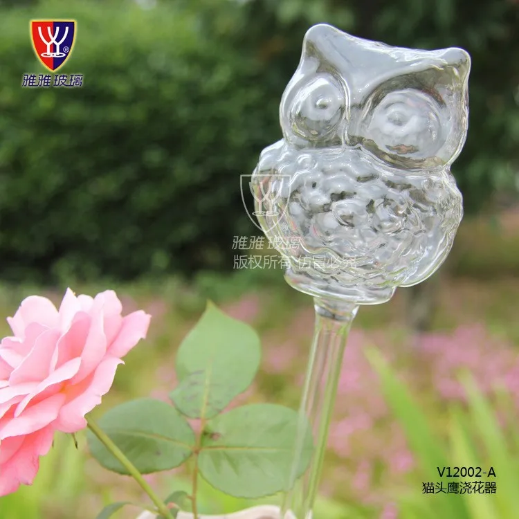 

Lovely Owl Watering Flower Handmade Glass Snail Watering Garden Decoration Glass Marbles Automatic Watering flower