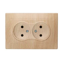 Декоративная розетка деревянного цвета евро настенная двойная розетка 250 В 16А источник питания настенное крепление зарядное устройство декоративная розетка LZ-14