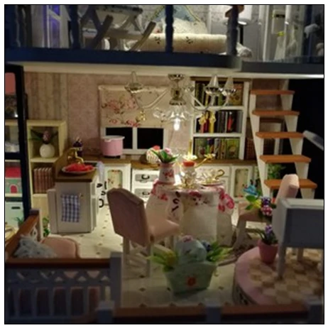 Большой размер Кукольный дом Каса де BONECA миниатюрная Diy игрушка-головоломка модель деревянная мебель игрушки подарки на день рождения сладкое слово кукольный домик