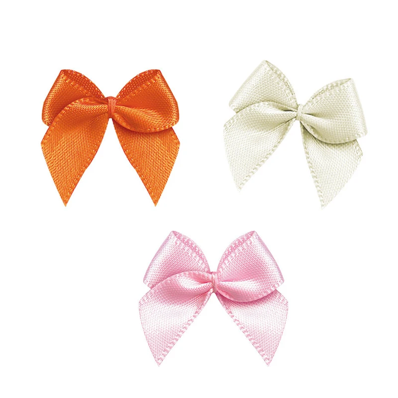 Hand Satin Ribbon Bows 50Pcs DIY Craft Supplie Wedding Party Decor Gift Packing Bowknots Sewing Headwear Accessories Appliques