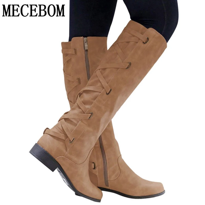

Mecebom Genuine Ltather 1292W Women Snow Boots Winter Mid Calf Wedges Zipper Platform Casual Female Sapato Feminino Botas