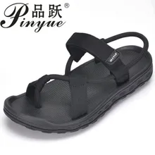 Мужские сандалии; коллекция года; летние мужские пляжные сандалии на плоской подошве; Летняя обувь унисекс; высококачественные сандалии с задником; mujer; Размеры 35-45