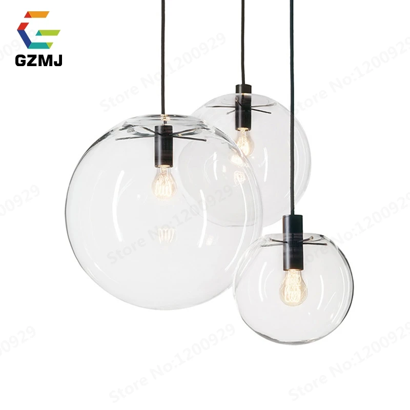 GZMJ светодио дный веревки подвесные светильники Глобус Chrome Стекло мяч Hanglamp Блеск подвеска Освещение для кухни светильник домой подвесные