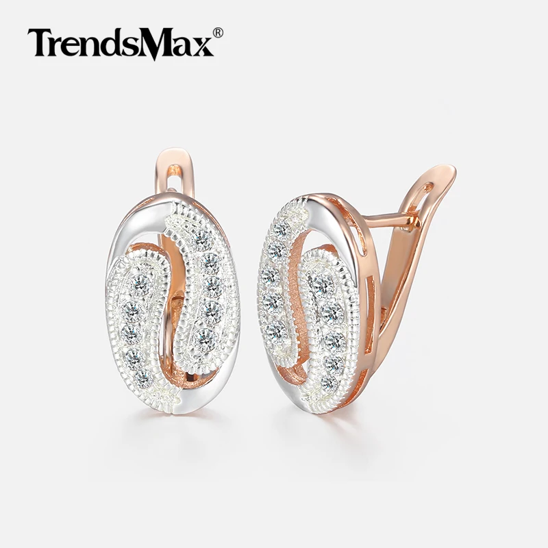 

Women's Earrings Tai Chi Cubic Zircon 585 Rose Gold Earrings Woman Hot Party Wedding Jewelry Valentines Gifts for Women KGE180