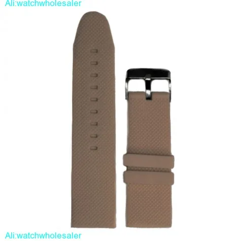 26mm Dark Brown Color Silicone Jelly Rubber Unisex Watch Band Straps WB1062Y26JB