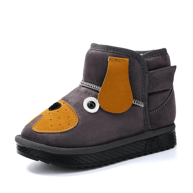 

Kids Snow Boots Cartoon Puppy Boys Girls Winter Boots Ankle High Cute Dog Plush Inside Super Adorable Shoes for Children 21-37
