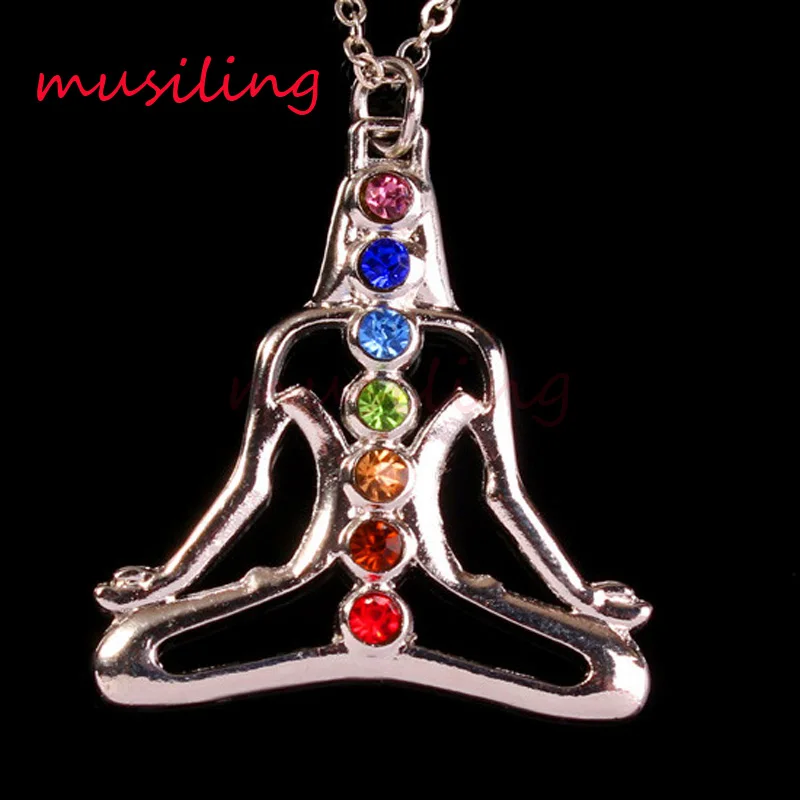 

7 Chakra Beads Metal Pendants Reiki Pendulum Natural Stone Charms Health Wicca Witch Amulet Fashion Men Jewelry 10pcs