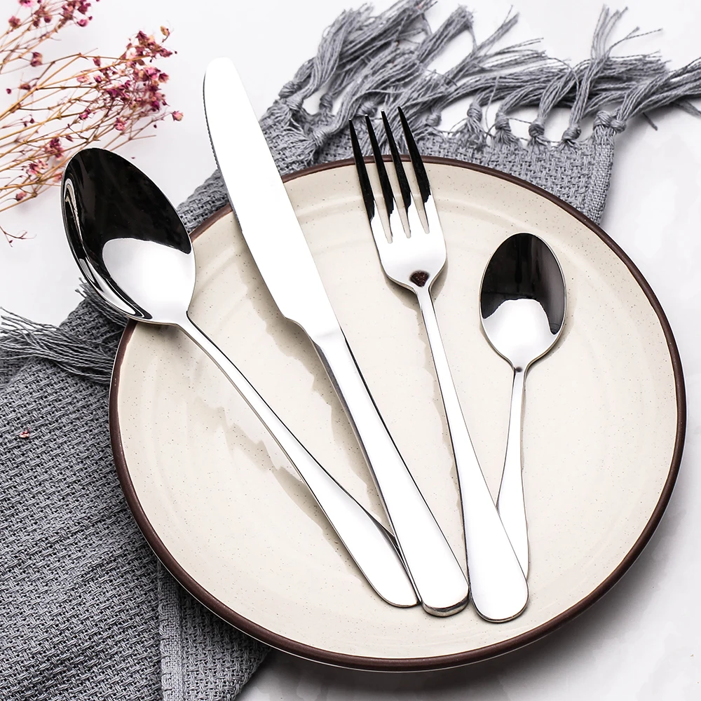 4pcs Stainless Steel Knife Fork Scoops Kitchen Cutlery Dinner Set