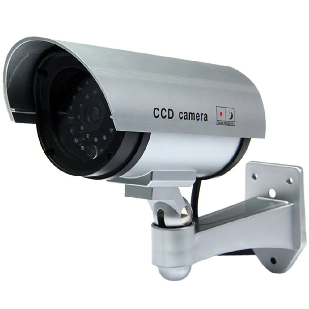 Multifunctional Dummy CCTV Security CCD IR Camera with Red LED Blinking Light for Indoor
