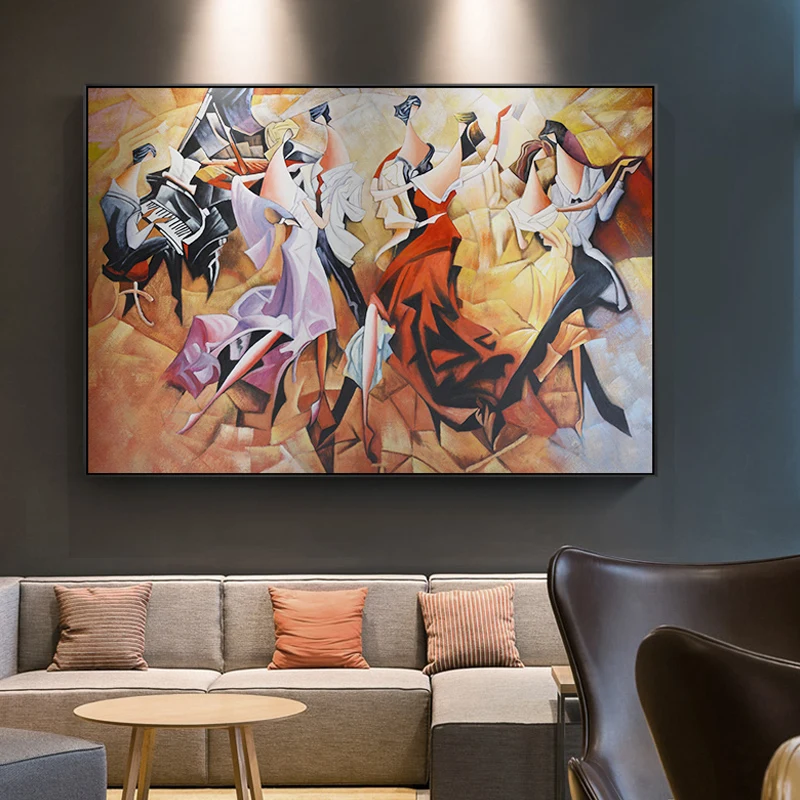 Абстрактный банкет сексуальная леди Вечеринка карнавал пианино Картина на