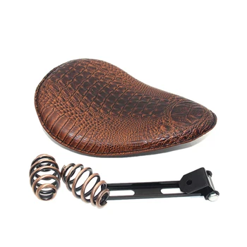 

Motorcycle Retro Crocodile Leather Solo Seat 3 Inch Spring Bracket For Harley Sportster Xl 1200 883 48 Chopper Bobber Seats Ya