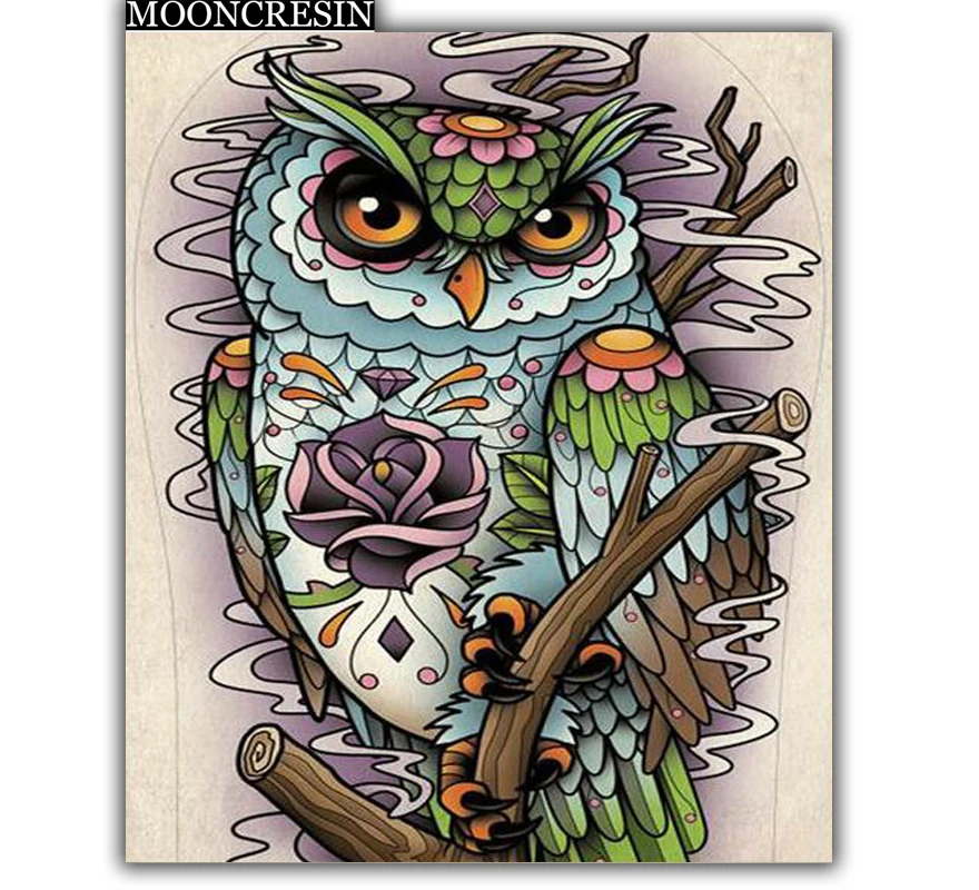 

5D Diy Diamond Painting Cross Stitch Different Forms Of Owl Needlework Diamond Embroidery Full Round Mosaic Decoration Resin Kit