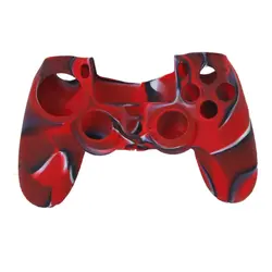 Камуфляж силиконовый защитный чехол кожного покрова для sony Игровые приставки 4 PS4 контроллер-красный с чёрным