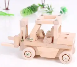 Разборка и сборка вилочный погрузчик модель детские развивающие креативные модель игрушечной машины Строительные наборы с рабочими