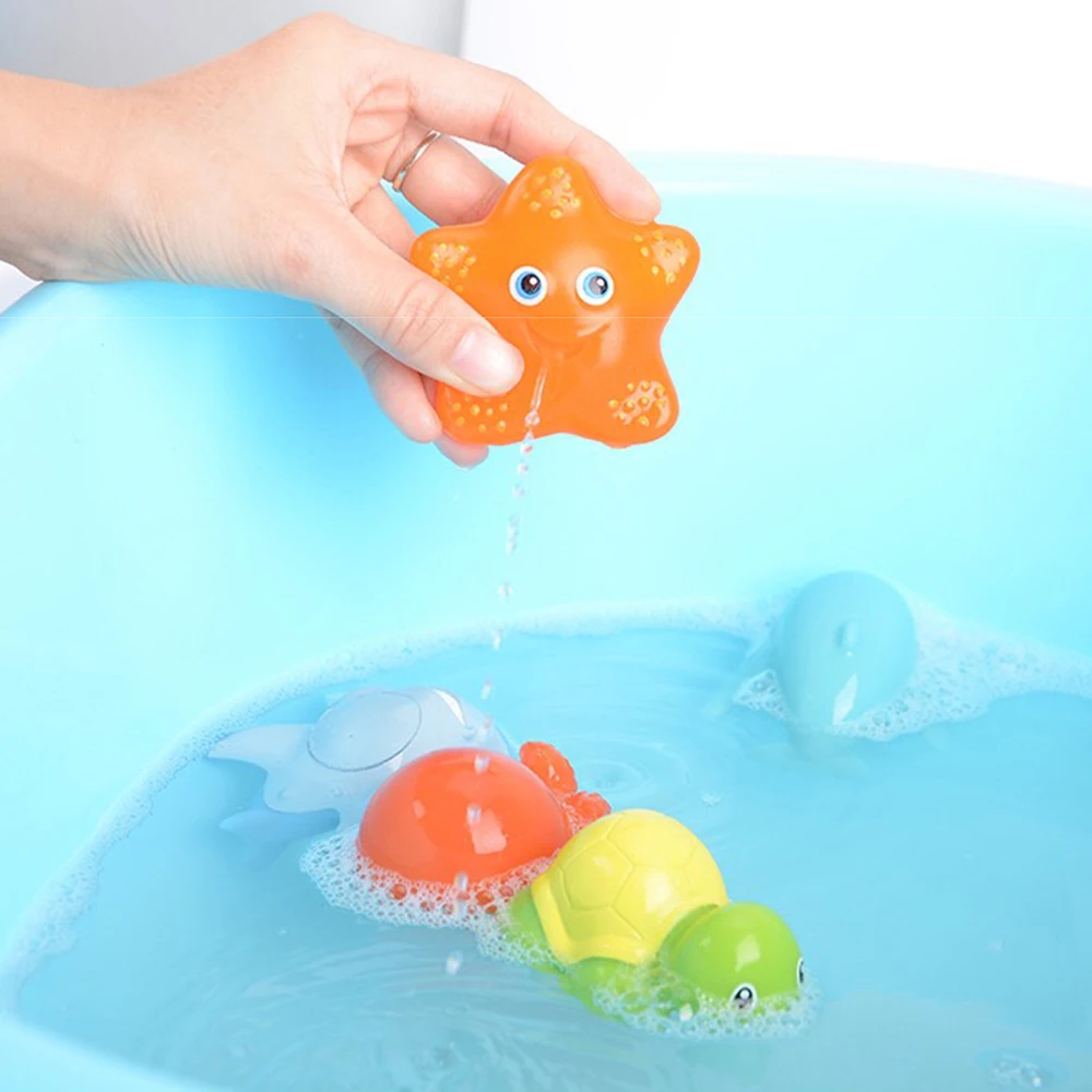 8 шт. детские игрушки для ванной, рыболовные сети, резиновая игрушка для плавания, пляжный распылитель воды для ванной комнаты, детские развивающие игрушки для малышей