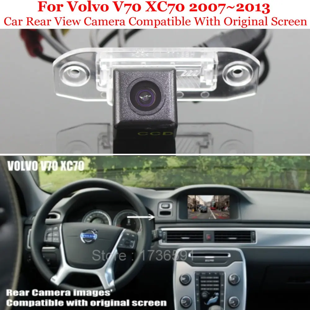 Для Volvo V70 V 70 XC70 XC 70 2007~ 2013 RCA и экран Совместимость/Автомобильная камера заднего вида наборы/HD камера заднего вида