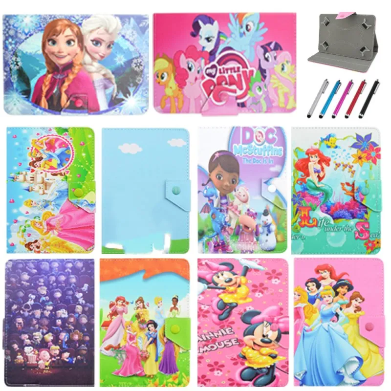 

New Kid Color Pretty Printing Buckle Leather Stand Folio Covers Case for Universal 10~10.1"inch tablet PC