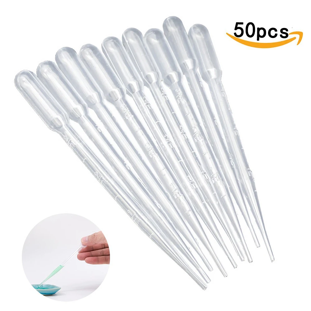 50pcs, Clear Disposable Pipettes Transfer Plastic Dropping Pipettes