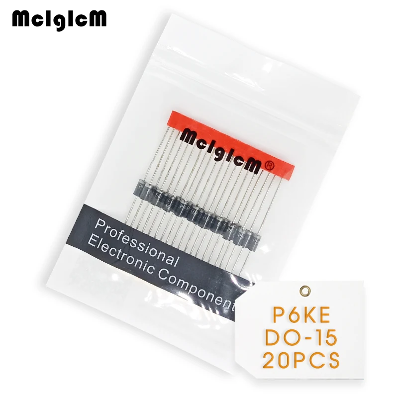 MCIGICM 20 штук 600 W DO 15 телевизионный диод P6KE200A P6KE220A P6KE300A P6KE350A P6KE400A P6KE7.5CA P6KE8.2CA P6KE10CA