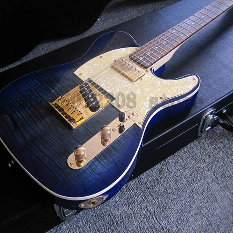 

Gold Hardware Tele Electric Guitar, Dark Blue Boutique Chinese Alder wood Body Guitar