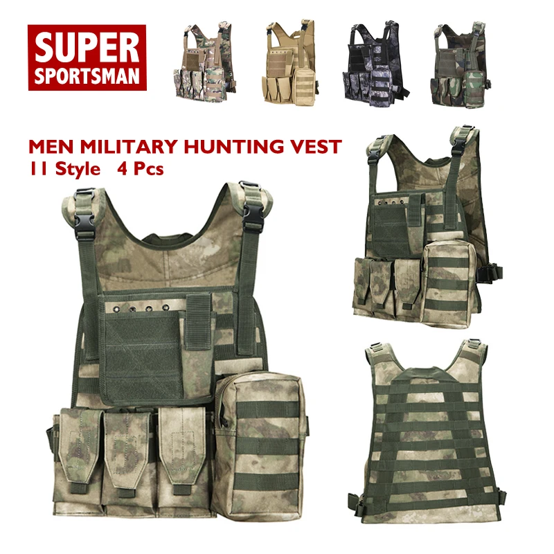 

Men Combat Armor Army Uniform Adult Chest Rig Swat Tactical Molle Vests Military Airsoft Gear Hunting Sniper Camouflage Clothes