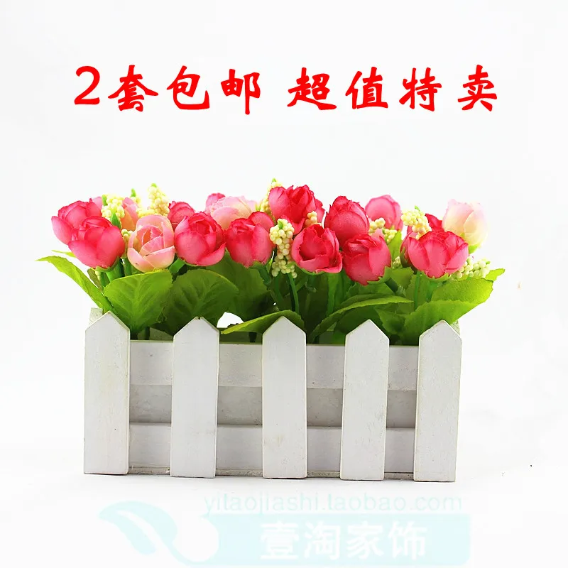 

Fashion silk flower artificial flower plastic flower artificial flower small tea rose fence set