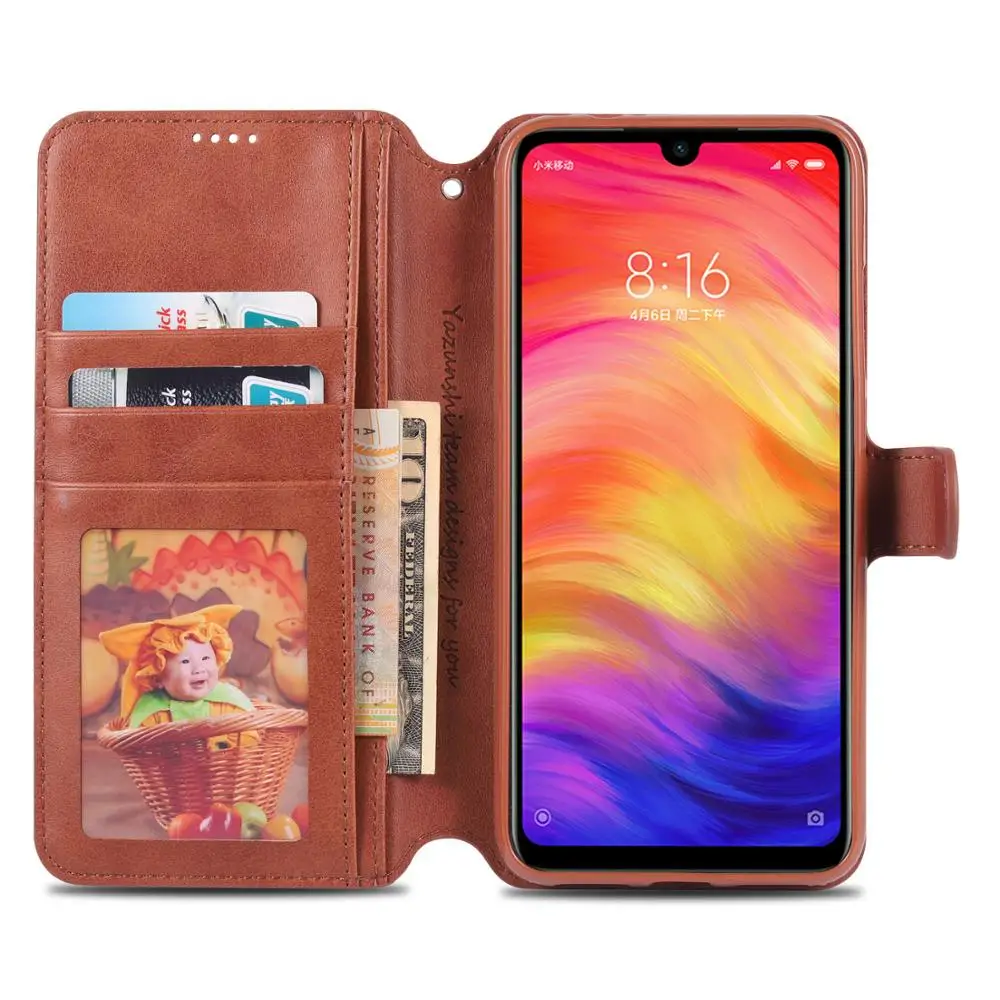 Чехол для Xiaomi Redmi 7 6A Y3 Note7 Pro роскошный кожаный чехол бумажник с откидной крышкой