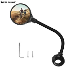 WEST BIKING Aluminum Alloy Bike Mirror Convex 22-32mm Diameter Handlebar Bicycle Rear View Road Mountain Bicycle Rear Mirror