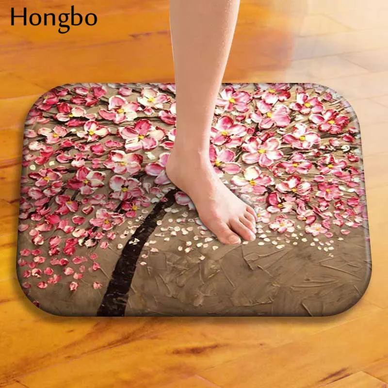 Hongbo 3D Vivid Tree масляная живопись ковер нескользящий коврик для ванной комнаты Кухня наружные коврики передняя дверь коврик