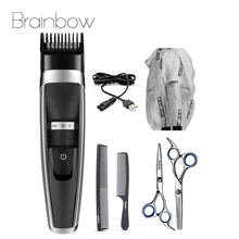 Набор профессиональных инструментов для укладки волос Brainbow, электрический триммер для волос, машинка для стрижки волос, мужские ножницы для стрижки волос, гребни, накидки