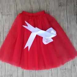 Индивидуальный заказ Высокая Талия Красный Тюлевая юбка Для женщин вечерние эластичной резинкой на талии для девочек юбка принцессы