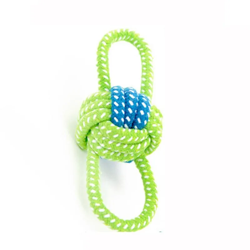 Green Toy Pet Dog Chews Cotton Rope Knot Ball Grinding Teeth Odontoprisis Pet Toys Large Small Puppy doggy chewing Ball sale