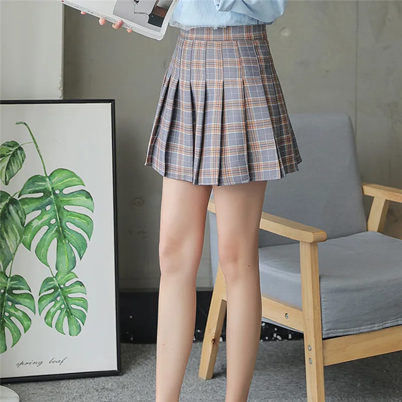 Women Fashion Summer Academic Style high waist pleated skirt Wind Cosplay Student Jk skirt kawaii Female Mini Skirts Short Under