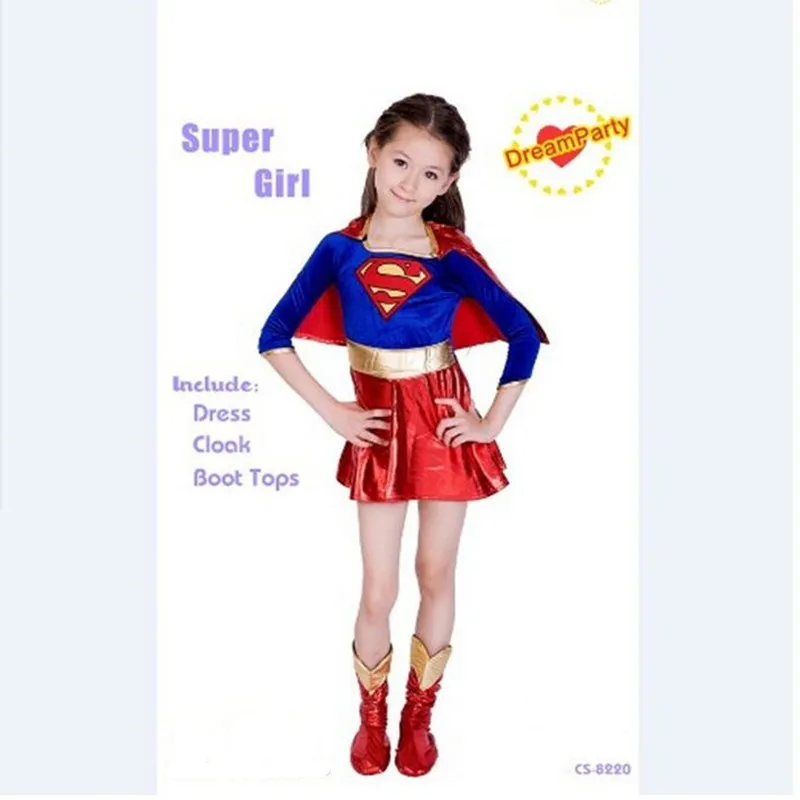 24 часа корабль Хэллоуин супердевушки Супермен Косплей Костюм для детей девочек день рождения нарядное платье костюм