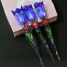 Юбилей искусственный цветок светодиодный светильник предложение Романтическая свадьба день рождения консервированная Роза для домашнего декора подарок на день Святого Валентина