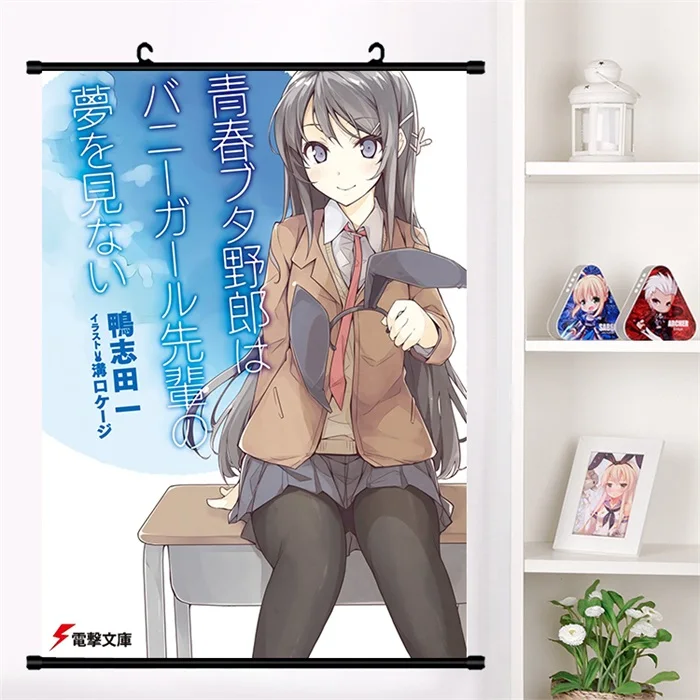 Японское аниме Seishun Buta Yarou серия Sakurajima Mai Косплей настенный свиток Фреска плакат настенный висячий плакат отаку домашний декор сбор - Цвет: J