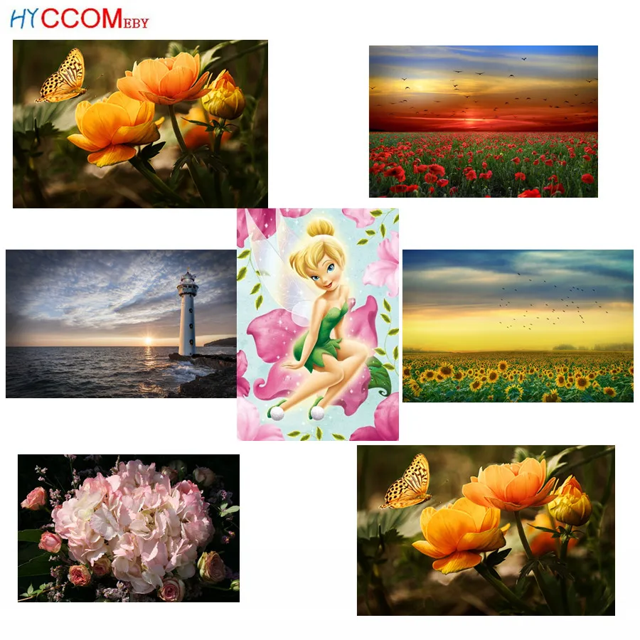 

Diamond Embroidery flower landscape lighthouse kitten Full drill Square Mosaic pattern Diamond Painting Kit Diamond Photo art