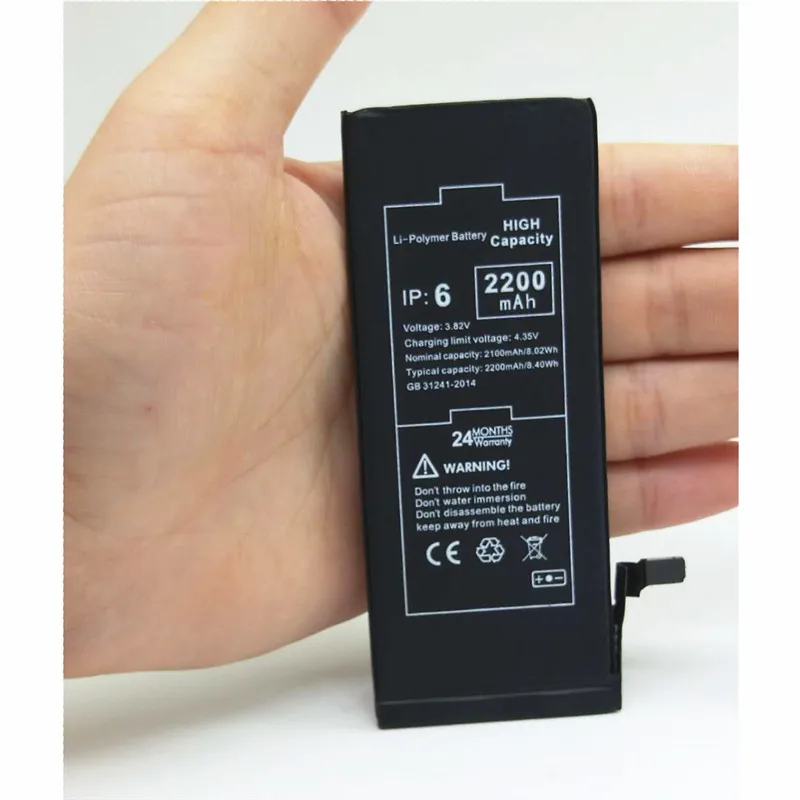 Для Apple iPhone 6 запасная батарея 2200mAh литий полимерный большой емкости +