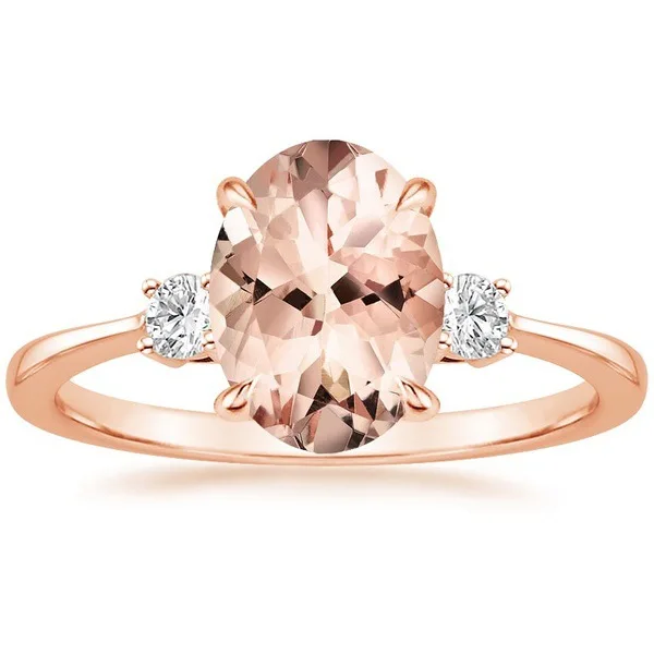 Горячая грушевидное кольцо с розовым бриллиантом с
