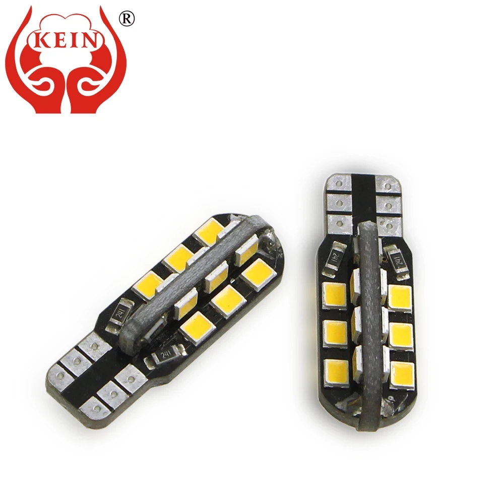 

KEIN 4PCS t10 led car bulbs w5w LED 24SMD 2835 194 168 501 Auto side wedge license plate interior reading lamps light 12V white