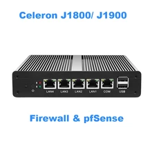 Fanless Mini PC pFsense Celeron J1800 J1900 Quad Core 4 Gigabit LAN Firewall Router Windows 10 HTPC Thin Client 4 RJ45 LAN VGA