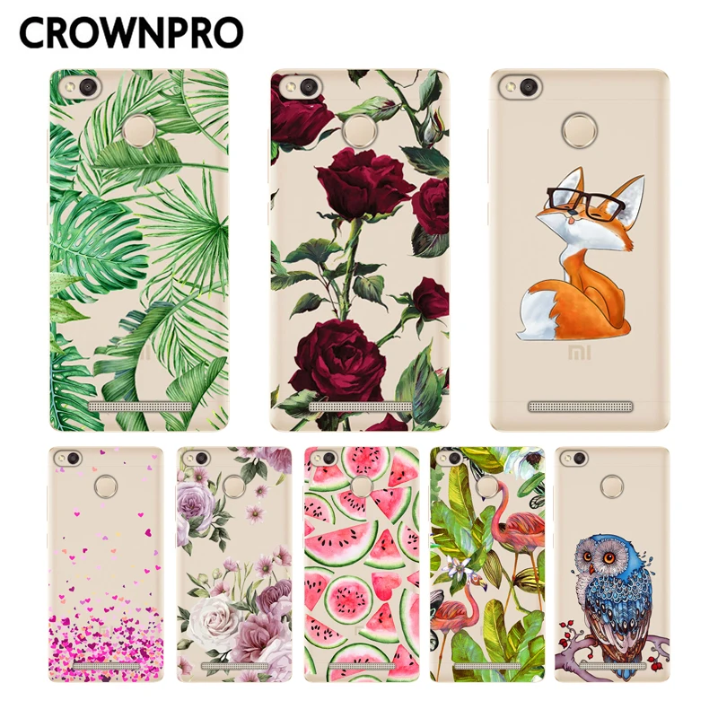 

CROWNPRO Redmi 3S Case Soft Silicone TPU Xiaomi Redmi 3 Pro Case Cover Colored Painting Phone Back Xiaomi Redmi 3S Case