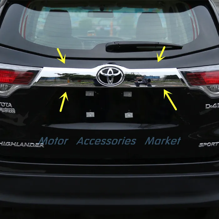 New Chrome Trunk Rear Door Molding Lid Cover Trim For Toyota Highlander 2014 2015 2016door