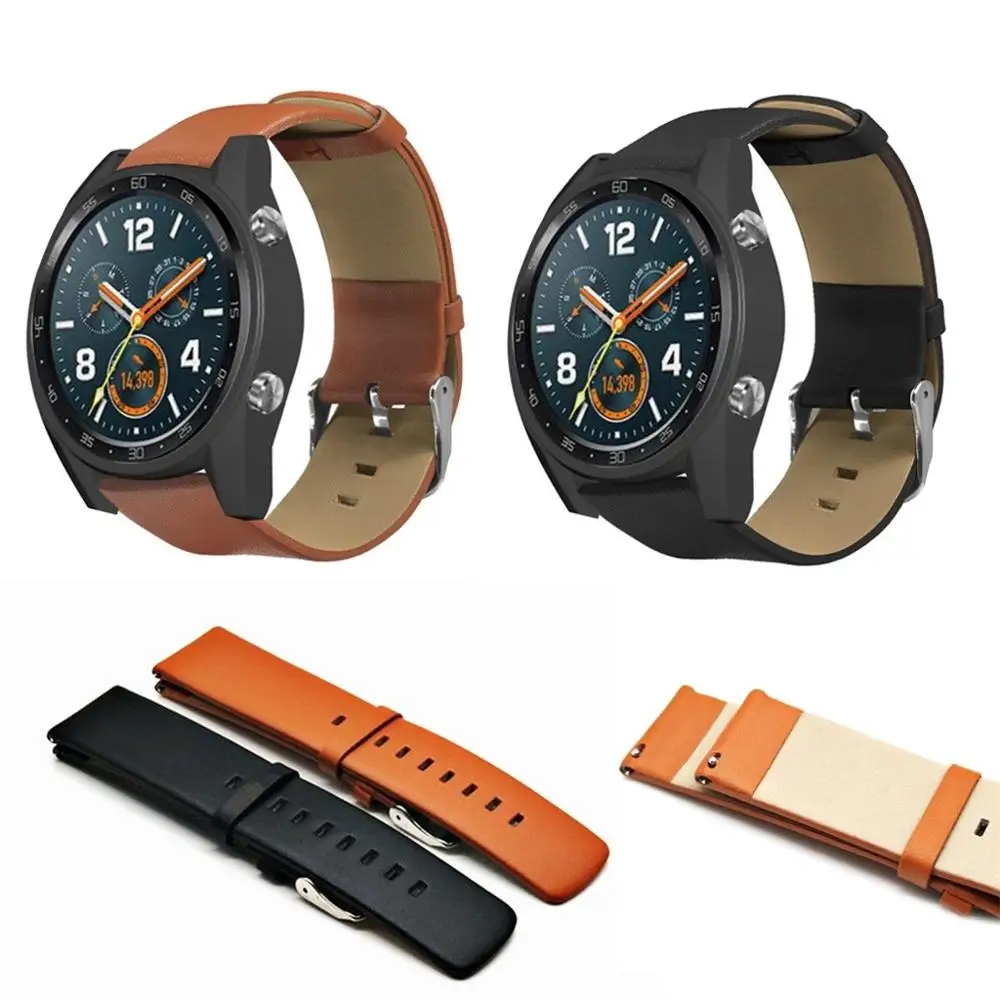 Роскошный кожаный ремешок для часов Huawei Watch GT/Watch GT Active 46 мм/Honor Magic Bands стильный