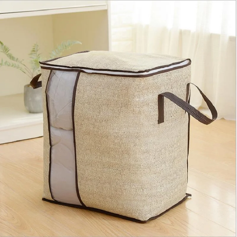 

Quilt Storage Bag Non-woven Portable Clothes Storage Bag Organizer Folding Closet Organizer for Pillow Quilt Blanket Bedding